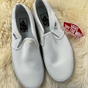 Vans White Slip-On Sneakers